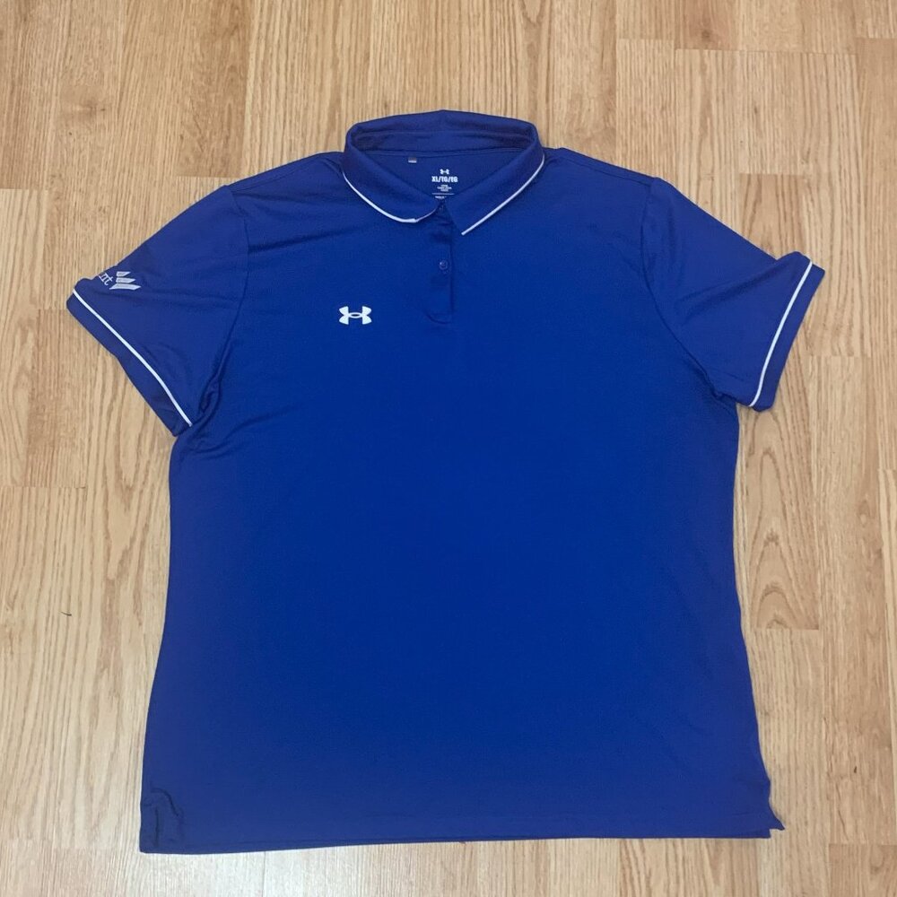 Women's UA Team Tipped Golf Polo Light Weight Loose Fit XL Blue Breathable